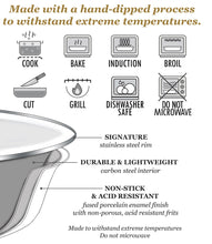 Load image into Gallery viewer, Golden Rabbit Cobalt Swirl Enamelware Serving Bowl