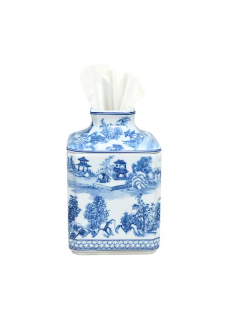 Blue & White Chinoiserie Tissue Box